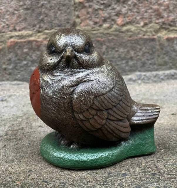Robin Bird Statue Concrete Sculpture Cute Garden Figurine Cement Outdoor Animal Decor Wildlife Garden Art Bird Sculpture - image 1