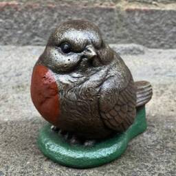Robin Bird Statue Concrete Sculpture Cute Garden Figurine Cement Outdoor Animal Decor Wildlife Garden Art Bird Sculpture - thumbnail 2
