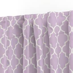 Ogee Curtain Panel - Purple Lavender Lattice Quatrefoil Custom By Willowlanetextiles - thumbnail 3