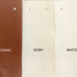 Cognac Faux Leather & Gray Linen Lumbar Pillow Cover - thumbnail 4