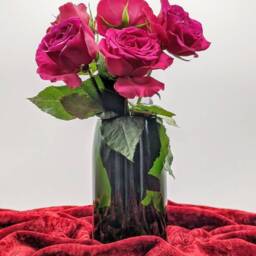 Repurposed Bottles Green Glass Vase For Flowers, 3rd Anniversary Gift Her, Mum Gift, Sustainable Gifts Women, Unique Vases For - thumbnail 2