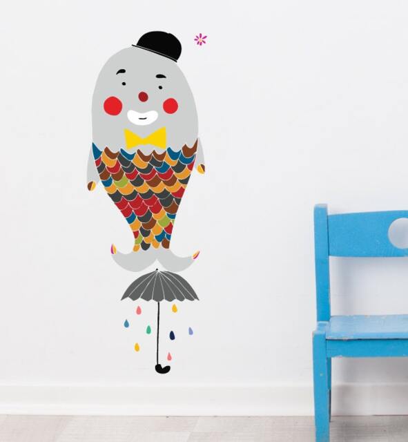 Bozo Fish Wall Sticker Decal - Nursery Stickers, Animal Decals, Home Decor, Baby Room, Art, Girl, Boy