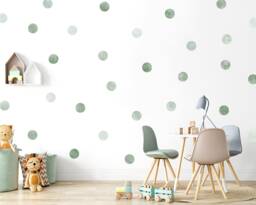 Sage Green Watercolour Polka Dot Wall Stickers, Ombre Nursery Decals, Shades Of Mint Kids Room Decor - thumbnail 1