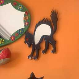 Witch Mirror, Black Cat Decorative Wall Perfect Gift For Cat Lovers, Furniture, Steampunk, Mirror With Cat, Black Cats - thumbnail 4