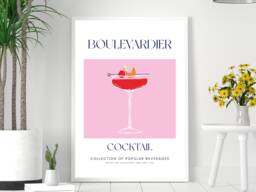 Boulevardier Cocktail Art Print Poster - Party Signature Drink Sign Trendy Wall Decor Minimalist Elegant Retro Gift A5 A4 A3 - thumbnail 1