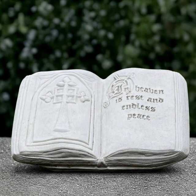 Concrete Memorial Book Statue Graveyard Sculpture Cemetery Headstone Decor Outdoor Remembrance Ornament Cement Garden - image 1
