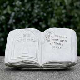 Concrete Memorial Book Statue Graveyard Sculpture Cemetery Headstone Decor Outdoor Remembrance Ornament Cement Garden - thumbnail 1