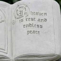 Concrete Memorial Book Statue Graveyard Sculpture Cemetery Headstone Decor Outdoor Remembrance Ornament Cement Garden - thumbnail 4