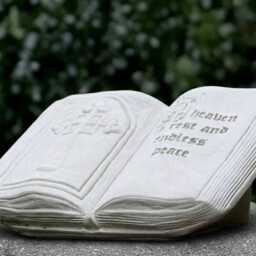Concrete Memorial Book Statue Graveyard Sculpture Cemetery Headstone Decor Outdoor Remembrance Ornament Cement Garden - thumbnail 3