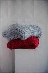 Hand Knitted Merino Wool Chunky Blanket, Oversized Knit Throw