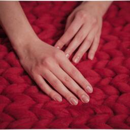 Hand Knitted Merino Wool Chunky Blanket, Oversized Knit Throw - thumbnail 2