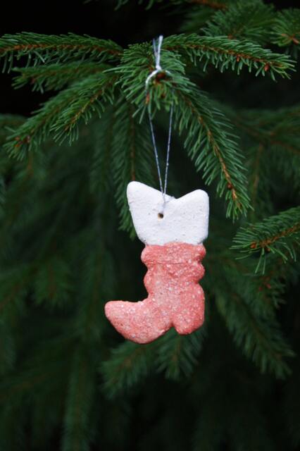 White & Red Elegant Ceramic Santa's Boots, Christmas Tree Decorations, Christmas Decor, Winter Decor Decoration, Pendant - image 1