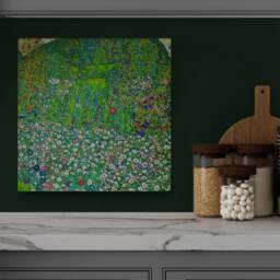 Klimt Garden Landscape Art Print - Abstract Mountain Top, Canvas Or Photo - thumbnail 2