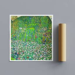 Klimt Garden Landscape Art Print - Abstract Mountain Top, Canvas Or Photo - thumbnail 3