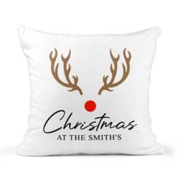 Personalised Christmas Cushion - Custom Cushion, Family Cover Gift - Reindeer - thumbnail 3