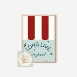 Set Of 3 Bright Boys Room Or Nursery Prints. Super Hero Mouse, Long Live Boyhood & Initial Print. - Unframed - thumbnail 3
