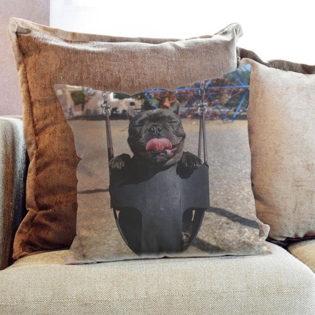 French Bulldog Dog Photography - Decorative Pillow Throw Cushion Fabric , Case Cover Or With Filling