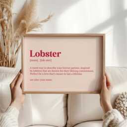 Lobster Definition Print - Romantic Wall Art Soulmate Gift Anniversary Minimal Typography Love Decor - thumbnail 3