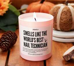Best Nail Technician Candle Hand-Poured Soy Personalized Gift Techs Relaxing Artist Salon Appreciation - thumbnail 1