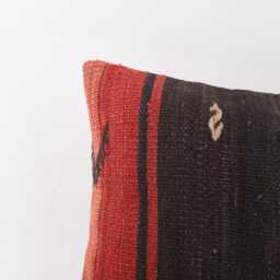 stripe Kilim Pillow Cover Handwoven Turkish Wool, 12x20 Boho Cushion - thumbnail 2
