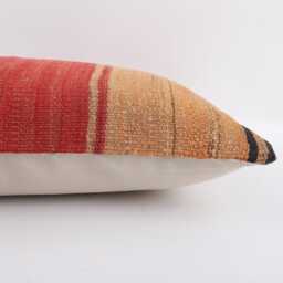 stripe Kilim Pillow Cover Handwoven Turkish Wool, 12x20 Boho Cushion - thumbnail 4