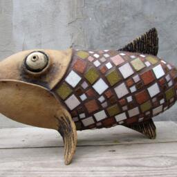 Ceramic Fish With Glass Mosaic Scales - thumbnail 3