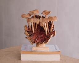 Mushroom Forest, Wooden Figurine, Personalized Gifts, Wood Carving, Handmade Art, Sculpture, Lover, Tropical Decor, Gift For Him - thumbnail 1