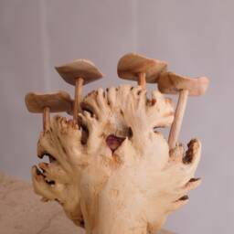 Mushroom Forest, Wooden Figurine, Personalized Gifts, Wood Carving, Handmade Art, Sculpture, Lover, Tropical Decor, Gift For Him - thumbnail 4