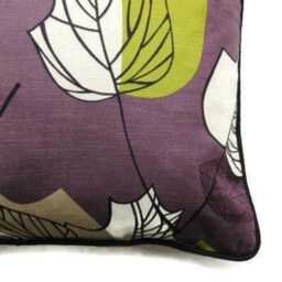 Sanderson Maple Leaf Cushion Cover Plum Cotton Blend Throw Pillow - 18x18 Inches - thumbnail 2