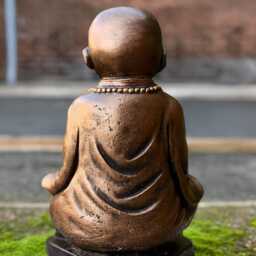 Sitting Buddha With Pot Decor Concrete Statue Outdoor Asian Decorarion Tradition Ornament Cement Japanese Sculpture Lover Gift - thumbnail 4