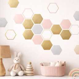 Modern Hexagon Wall Decals - Peel & Stick Honeycomb Stickers 3 - thumbnail 2
