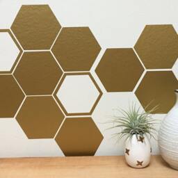 Modern Hexagon Wall Decals - Peel & Stick Honeycomb Stickers 3 - thumbnail 4