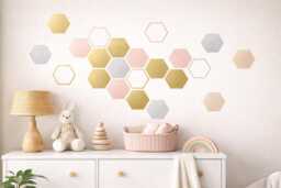 Modern Hexagon Wall Decals - Peel & Stick Honeycomb Stickers 3 - thumbnail 1