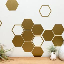 Modern Hexagon Wall Decals - Peel & Stick Honeycomb Stickers 3 - thumbnail 3