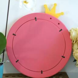 Pink Frame Mirror For Girls, Childrens Baby, Mirror With Crown Kids Room, Unique Wood Mirror, Candy - thumbnail 3
