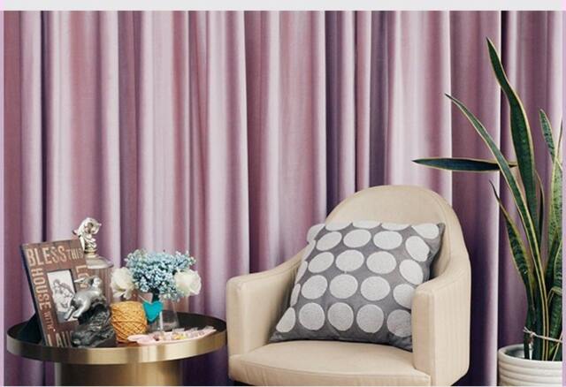 Pair Of Lilac Purple Velvet Curtains, Bedroom Living Room Silk Custom Curtains - image 1