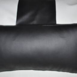 Black Faux Leather Hanging Armchair Sofa Headrest Bolster Cushion With Inner Pad - thumbnail 2