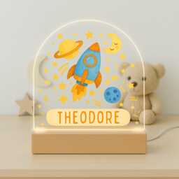 Personalised Led Space Lamp, Kids Night Light Gift, Stars Light, Birthday Gifts For Kids, Bedroom Nursery Table - thumbnail 3