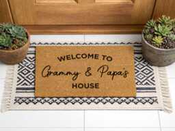 Custom Grandparent Welcome - Coir Entryway Sign Durable Grammy Papa Decor - thumbnail 1