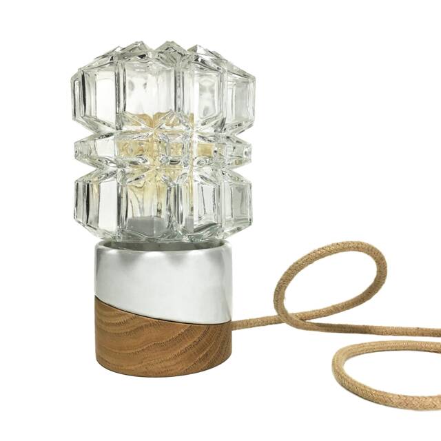 Minimal Glass Globe Table Lamp Midcentury Light Vintage Restored Lighting - image 1
