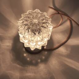Minimal Glass Globe Table Lamp Midcentury Light Vintage Restored Lighting - thumbnail 3