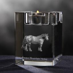 Basque Mountain Horse - Crystal Candlestick With Horse, Souvenir, Decoration, Limited Edition, Collection - thumbnail 2