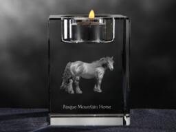 Basque Mountain Horse - Crystal Candlestick With Horse, Souvenir, Decoration, Limited Edition, Collection - thumbnail 1