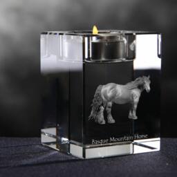 Basque Mountain Horse - Crystal Candlestick With Horse, Souvenir, Decoration, Limited Edition, Collection - thumbnail 3