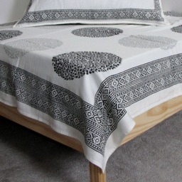 Indian Hand Block Print Cotton Bedspread, Bedding, Bed Linen, Flat Sheet.100 % Soft Premium Cotton.summer Bed Sheets - thumbnail 2