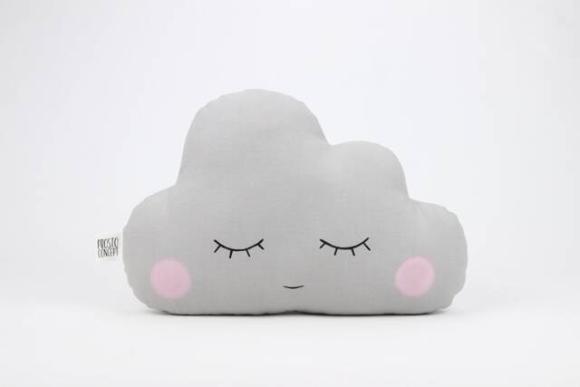 Gray Cloud Pillow With Pink Cheeks For Nursery Decor, Baby Cushion Shower Gift Newborn Infant Gender Neutral Kids Room Children Teepee - image 1