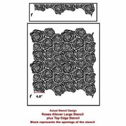 Roses Allover Wall Stencil - Wall Stencils Instead Of Decals Easy To Use Stencils For A Quick Room Update Floral Walls - thumbnail 4