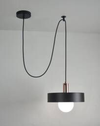 "Custom 12"" Drum Shade Industrial Pendant Light - Copper Matte Black White Globe Modern Unique Led Lighting 5"