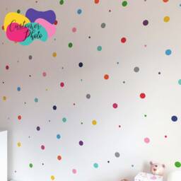 Polka Dot Stickers Wall 198x Decals Girls Boys Bedroom Home Decor, Nursery Decals, Playroom Decoration 11 Colours - thumbnail 3