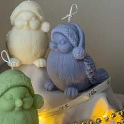 Hand Poured Christmas Bird Soy Candle Holiday Decor Gift - thumbnail 2